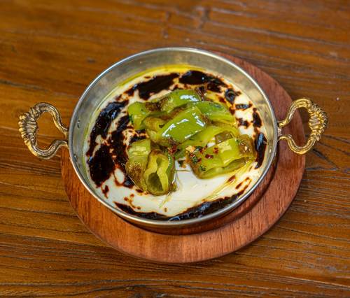 Oven Roasted Peppers on White Sauce